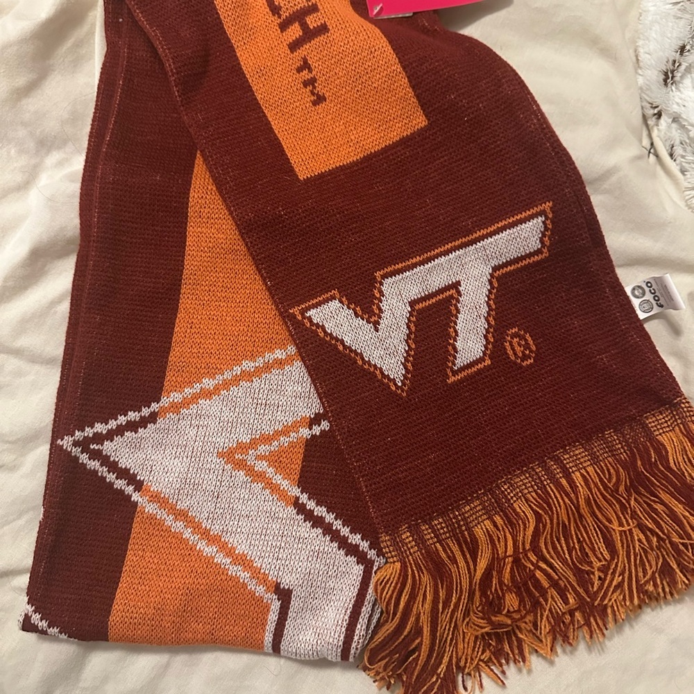 Virginia Tech Maroon and Orange Scarf